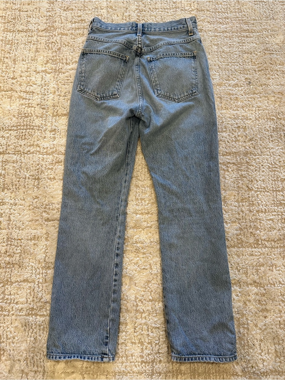 AGOLDE 90’s Pinch Waist Straight Jeans Size 25 High Rise Light Wash 100% Cotton - Picture 2 of 5